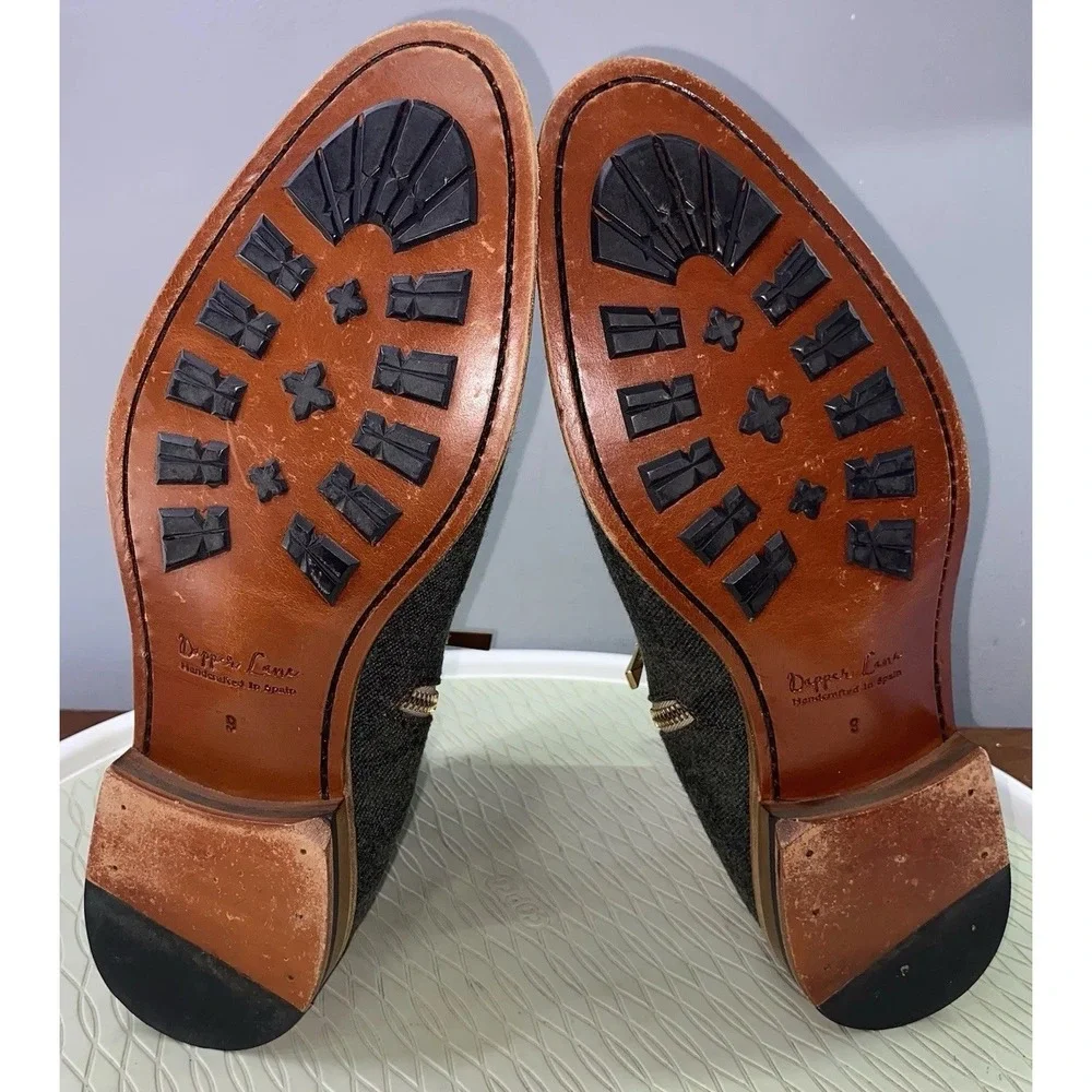 Dapper Lane Leather&Wool Men's‎ Octavia Dress Ankle Boots Brown&Gray Spain EUC 9